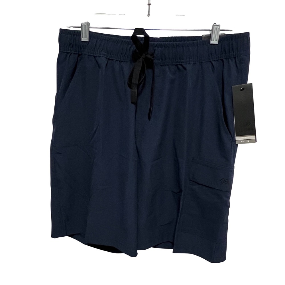 NWT Legend Mens Stretch Cargo Shorts Dark Navy Blue Ripstop MW39990 Size M NWT